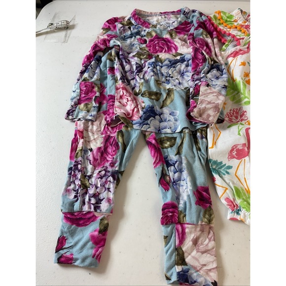 Baby girl 6-9 months 5pc lot Bamboo PJs Kyte , Mudpie romper NEW Floral - Picture 4 of 12